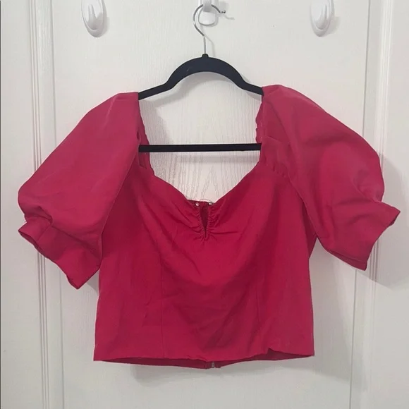Elegant Pink Puff Sleeve Top - Picture 1 of 2